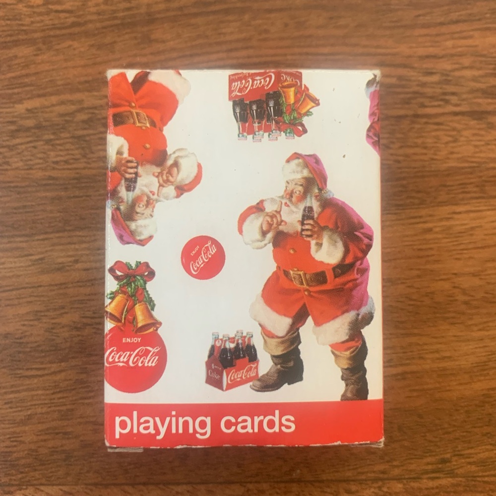 2010 Coca Cola Collectible Christmas Santa Mini Bicycle Playing Cards Full Deck